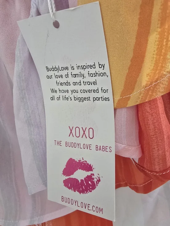 NWT BuddyLove Stripe Ruffle Off Shoulder Top S - Picture 4 of 5